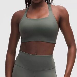 NWT Lululemon Ultralu Square-Neck Workout Bra, D/DD Cup in Palm Deco